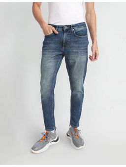 Flying Machine - Men Blue Cotton Solid Slim Jeans