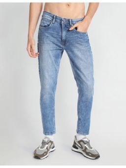 Flying Machine - Men Blue Cotton Solid Slim Jeans