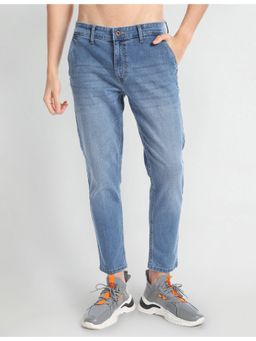 Flying Machine - Men Blue Cotton Solid Slim Jeans