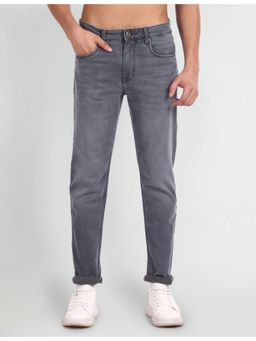 Flying Machine - Men Grey Cotton Solid Slim Jeans