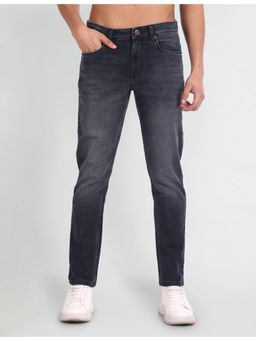 Flying Machine - Men Black Cotton Solid Slim Jeans