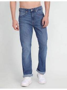Flying Machine - Men Black Cotton Solid Straight Jeans