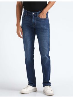 Flying Machine - Men Blue Cotton Solid Slim Jeans