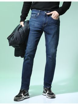 Flying Machine - Men Blue Cotton Solid Slim Jeans