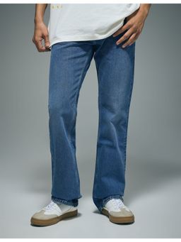 Flying Machine - Men Blue Cotton Solid Straight Jeans