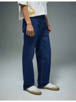 Flying Machine - Men Blue Cotton Solid Straight Jeans