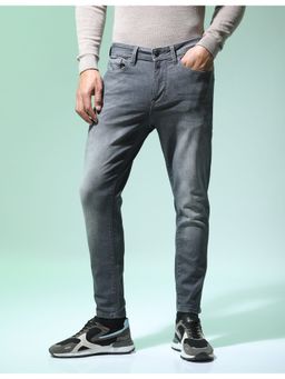 Flying Machine - Men Grey Cotton Solid Skinny Jeans