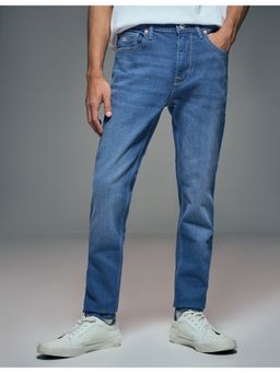 Flying Machine - Men Blue Cotton Solid Skinny Jeans