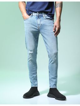 Flying Machine - Men Blue Cotton Solid Skinny Jeans