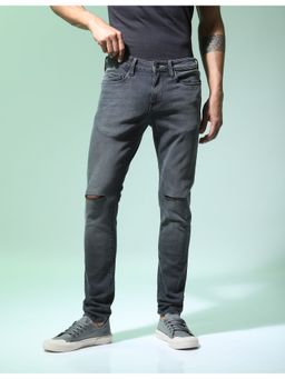 Flying Machine - Men Black Cotton Solid Skinny Jeans