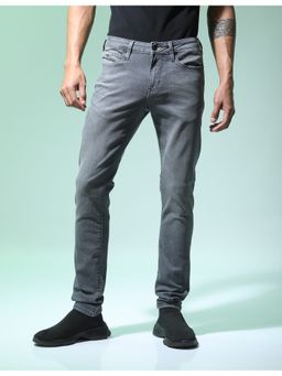 Flying Machine - Men Grey Cotton Solid Skinny Jeans