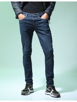 Flying Machine - Men Blue Cotton Solid Skinny Jeans