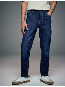 Flying Machine - Men Blue Cotton Solid Straight Jeans