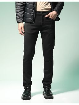 Flying Machine - Men Black Cotton Solid Slim Jeans