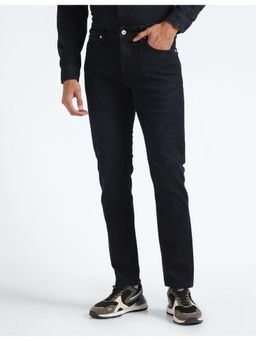 Flying Machine - Men Black Cotton Solid Slim Jeans