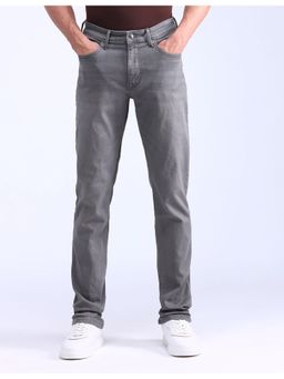Flying Machine - Men Grey Cotton Solid Slim Jeans