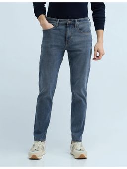 Flying Machine - Men Blue Cotton Solid Slim Jeans