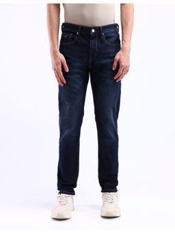 Flying Machine - Men Blue Cotton Solid Straight Jeans