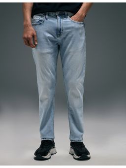 Flying Machine - Men Blue Cotton Solid Slim Jeans