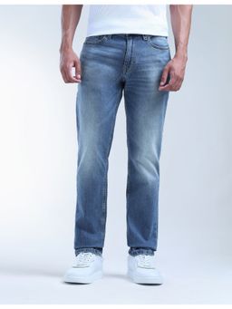 Flying Machine - Men Blue Cotton Solid Slim Jeans