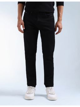 Flying Machine - Men Black Cotton Solid Straight Jeans