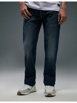 Flying Machine - Men Blue Cotton Solid Straight Jeans