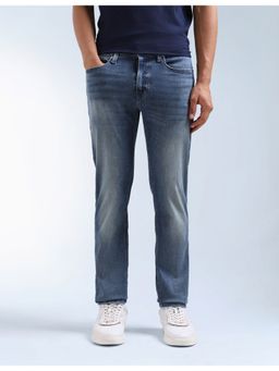Flying Machine - Men Blue Cotton Solid Straight Jeans