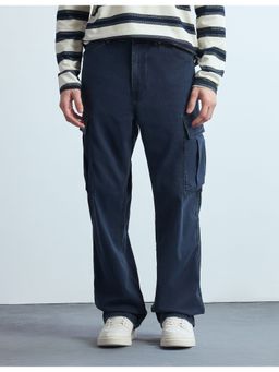 Flying Machine - Men Blue Cotton Solid Straight Jeans