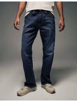 Flying Machine - Men Blue Cotton Solid Straight Jeans