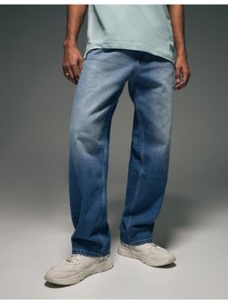Flying Machine - Men Blue Cotton Solid Straight Jeans
