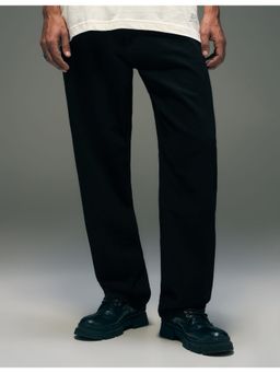 Flying Machine - Men Black Cotton Solid Straight Jeans