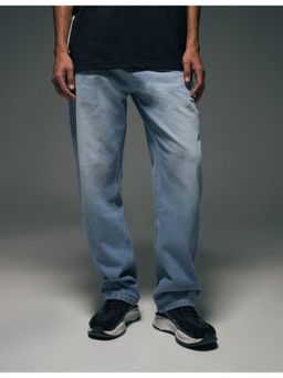 Flying Machine - Men Blue Cotton Solid Straight Jeans