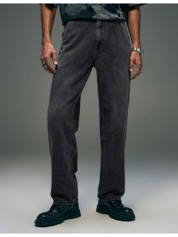 Flying Machine - Men Black Cotton Solid Straight Jeans