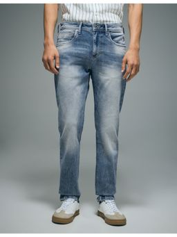 Flying Machine - Men Blue Cotton Solid Slim Jeans
