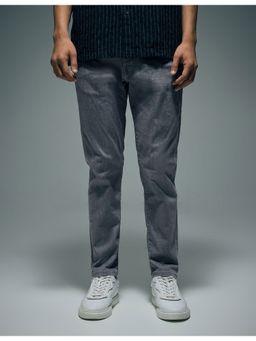 Flying Machine - Men Grey Cotton Solid Straight Jeans