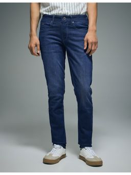 Flying Machine - Men Blue Cotton Solid Slim Jeans
