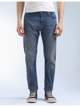 Flying Machine - Men Blue Cotton Solid Straight Jeans