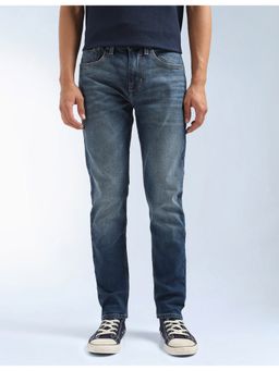 Flying Machine - Men Blue Cotton Solid Slim Jeans
