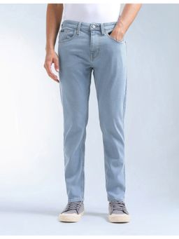 Flying Machine - Men Blue Cotton Solid Slim Jeans
