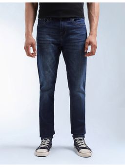 Flying Machine - Men Blue Cotton Solid Slim Jeans