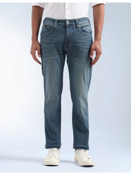 Flying Machine - Men Blue Cotton Solid Slim Jeans