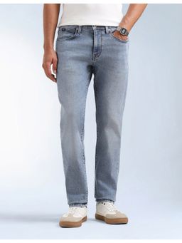 Flying Machine - Men Blue Cotton Solid Slim Jeans