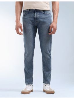 Flying Machine - Men Blue Cotton Solid Slim Jeans