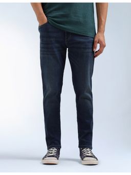 Flying Machine - Men Blue Cotton Solid Straight Jeans