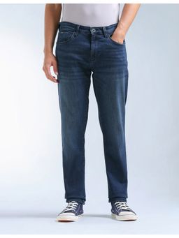 Flying Machine - Men Blue Cotton Solid Slim Jeans