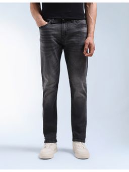 Flying Machine - Men Black Cotton Solid Slim Jeans