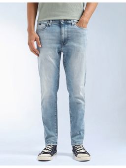 Flying Machine - Men Blue Cotton Solid Straight Jeans
