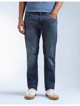 Flying Machine - Men Blue Cotton Solid Straight Jeans