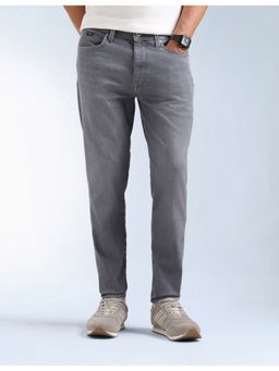 Flying Machine - Men Grey Cotton Solid Straight Jeans