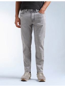 Flying Machine - Men Grey Cotton Solid Straight Jeans